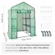 Buy Garden Greenhouse 141x141x200 cm PE Tarpaulin Plant Tent with 4 Shelves 15kg Load with Door and Windows Steel Frame Easy Assembly Ideal for Planting Flowers Storage, Green