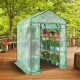 Buy Garden Greenhouse 141x141x200 cm PE Tarpaulin Plant Tent with 4 Shelves 15kg Load with Door and Windows Steel Frame Easy Assembly Ideal for Planting Flowers Storage, Green