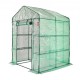 Buy Garden Greenhouse 141x141x200 cm PE Tarpaulin Plant Tent with 4 Shelves 15kg Load with Door and Windows Steel Frame Easy Assembly Ideal for Planting Flowers Storage, Green