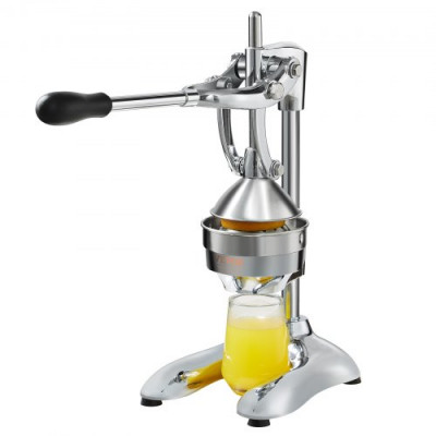 VEVOR Exprimidor de Cítricos Manual Profesional Exprimidor de Limón de Acero Inoxidable con Palanca Larga Prensa de Frutas Manual Parte Desmontable Apto para Lavavajillas para Limas Naranjas Pomelos