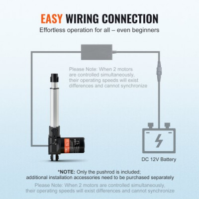 VEVOR Actuador Lineal de 12V, Actuador de Movimiento Lineal de Alta Resistencia 150mm 6000N 5mm/s con Soporte de Montaje y Protección IP44 para Puertas Eléctricas, Maquinaria Industrial, Barcos, Carga