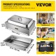 Buy Rectangular Buffet Warmer 400W Chafing Dish 68 x 47.5 x 30cm Buffet Food Warmers Thickened Stainless Steel 9L, Temperature 30-80 Celsius with Drain Tap