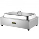 Comprar Aquecedor de buffet retangular 400 W Prato de atrito 68 x 47,5 x 30 cm Aquecedores de alimentos buffet aço inoxidável espessado 9L, temperatura de 30-80 graus centígrados com torneira de drenagem