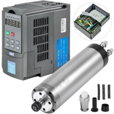 Kit de Motor del Husillo Refrigerado por Agua 1,5KW ER11 8000-24000 r/min + Variador de Frecuencia VFD 2HP 1,5KW 7A VFD Combinación Eficiente Motor del Husillo CNC y Convertidor de Frecuencia