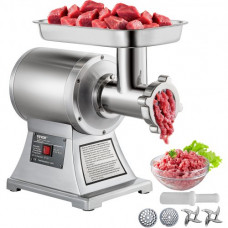 VEVOR Picadora Eléctrica de Carne de Acero Inoxidable 1100 W, Picadora de Carne de 193 r/min, Trituradora de Alimento, Máquina Picar Carne Comercial  Moler Carne Hasta 250 kg Peso Bruto 24 kg