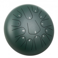 Sartén VEVOR con Bolsa para Libro Mazos, Púas Verdes y Tambor con Lengüeta de Acero 13 Notas 12 pulgadas (30cm)