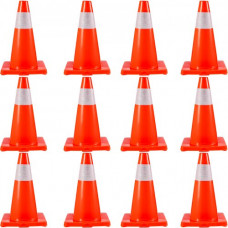 Conos de seguridad de tráfico 12 piezas Conos de estacionamiento de PVC 18 