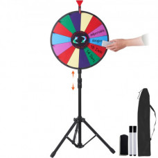 VEVOR Ruleta de la Fortuna con Cantidad de Ranuras 46 cm, Juego de Ruleta con Diámetro de la Rueda 14, Ruleta de La Suerte de La Suerte Adultos Juego de La Ruleta con Trípode Ajustable para Fiesta