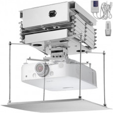 VEVOR Elevador de Proyector para Techo, 1 m Soporte de Proyector para Techo, 500 x 500 x 350 mm Elevador Eléctrico para Proyector, 30 kg Proyector Lift, con Control Remoto Inalámbrico para Reuniones
