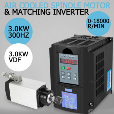 Motor de giro de 3 Kw 220V ~ 250V 300Hz 8000-24000R/min Lubricación mediante grasa oscilación: inferior a 0,005mm de variación de frecuencia