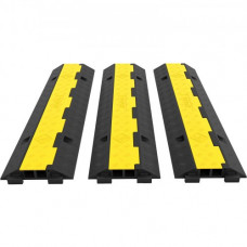 Rampa de Cable Pasacables Suelo Canaleta Para Cable Protector de Cable de 2 Canales Cubierta de Protección de Cable de Goma para Colisión