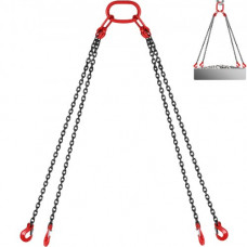 VEVOR Cadenas de Elevación de 4 Patas 11.000 lbs 3 m Eslinga de Cadena G80 Acero de Aleación Polipasto de Cadena para Levantar o Mover Cargas en Diversas Industrias, Maquinarias, Fábricas, Almacenes