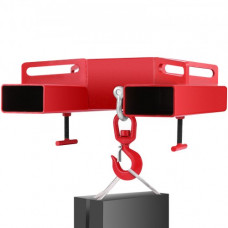 Gancho de Carga para Carretilla Elevadora Máxima de Elevación 3000kg Gancho Cargador para Carretilla Ancho de Horquilla 360 mm Grúa de Elevación de Cabrestante para Almacenes y Fabricantes, Rojo