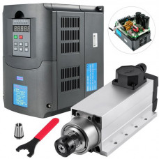 VEVOR 4 KW Accionamiento de Frecuencia Variable 220V 208-240 VAC 48-63 Hz 0-400 Hz 1 o 3 Fases, Motor de Husillo de 4 KW Refrigerado por Aire 220 V 10 A 300 Hz 1-18000 rpm 40 x 20 x 17 cm 19,84 lbs