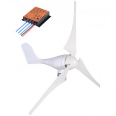 Generador de Viento Generador Eolico Turbina Eólica 400 W 12 V Turbina de Viento con 3 Palas Velocidad Nominal de 800 r/min Aerogenerador Eolico