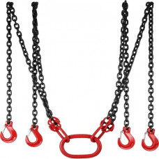 VEVOR Cadenas de Elevación de 4 Patas 11.000 lbs 4 m Eslinga de Cadena G80 Acero de Aleación Polipasto de Cadena para Levantar o Mover Cargas en Diversas Industrias, Maquinarias, Fábricas, Almacenes