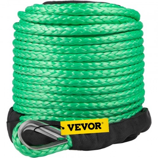 Comprar Cuerda de cabrestante sintética verde de 5/16 pulgadas x 100 pies, cabrestante de cable, cuerda de remolque para coche con funda