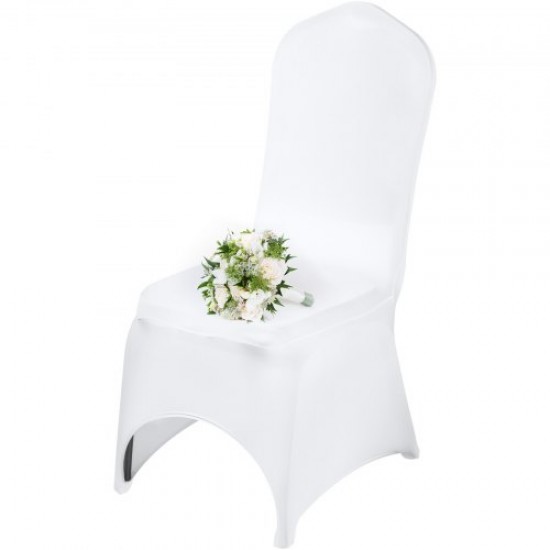 Comprar Fundas para Sillas de Boda para Altura de Silla de 89-98 cm, Cubiertas para Sillas Blancas 50 Piezas, Fundas de Sillas de Licra sin Brazos Poliéster y Elástico, Fiesta Celebración Decoración