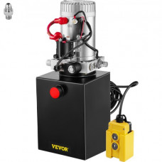Bomba Hidráulica de Acción Simple Remolque Volquete 12V Depósito Metálico de 6L