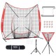 Comprar Red de Entrenamiento de Béisbol y Softbol 244x211 cm, Red para Golpear, Atrapar, Lanzar, Equipo de Béisbol con Estructura en Arco, Bolsa de Transporte, Zona de Golpe, 12 Bolas, Tee, Colector