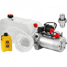 VEVOR Bomba Hidráulica con Simple Efecto 7L para Remolque de Coches Depósito de Plástico Bomba Hidráulica Remolque Tanque 12V