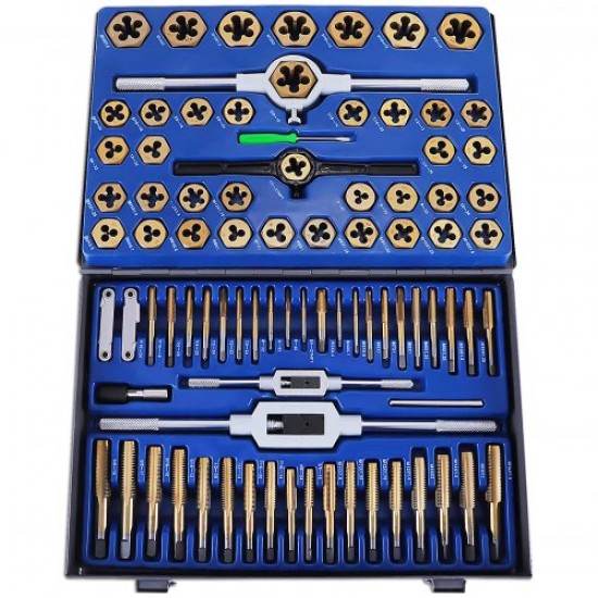 Buy 86 Piece Tap and Die Set, Threading Taps, Popular Tungsten Steel Set, Tap and Die Set with Adjustable Wrench, Metric Threading Tools