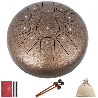 VEVOR 8\'\' Acero Tambor De Lengua Handpan D Mayor 11 Notas Tankdrum Con Bolso Mazos