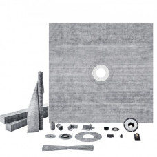 VEVOR Kit de marco de ducha plato de ducha de 1828x1828 mm brida central ABS de 2 pulgadas, rejilla de acero inoxidable, membrana y tira impermeables, varillas inclinadas para plato de ducha para baño