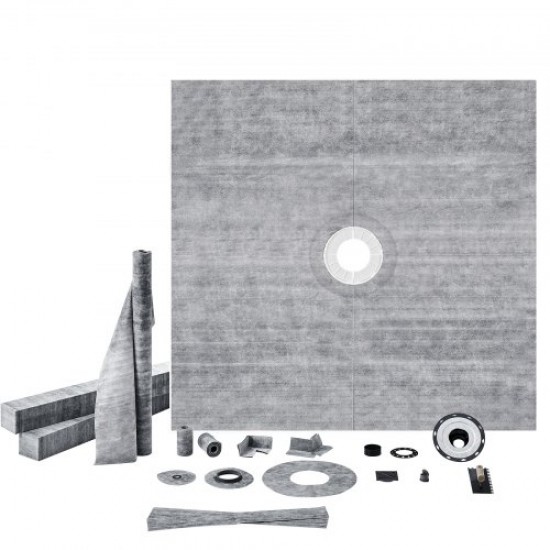 Comprar Kit de marco de ducha plato de ducha de 1828x1828 mm brida central ABS de 2 pulgadas, rejilla de acero inoxidable, membrana y tira impermeables, varillas inclinadas para plato de ducha para baño