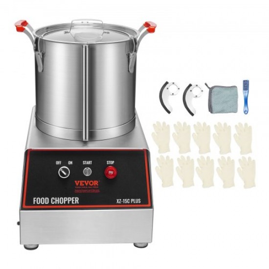 Buy Multifunction Kitchen Mixer 1400W 15L Capacity Stainless Steel Electric Chopper Food Processor for Vegetables Fruits Culinary Preparation Restaurant Hotel Kitchen