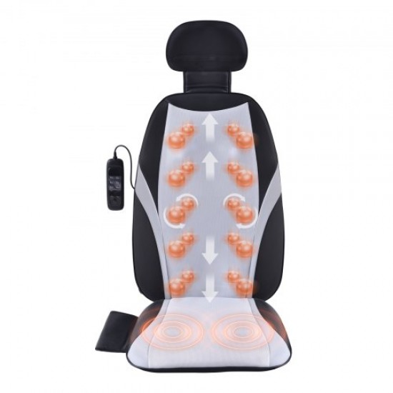 Comprar Cojín de Asiento de Masaje con Calor con 2 Rodillos Shiatsu de Espalda y 2 Motores de Vibración de Asiento, Cojín de Silla de Masaje para Alivio de Fatiga 5 Modos de Vibración para Oficina Casa