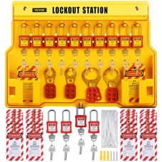 Kit de Candado de Seguridad 58 PCS Kit de Bloqueo y Etiquetado 14 Candados Cerraduras de bloqueo y etiquetado 15,5x22 pulgadas, con Cerrojos de 6 Orificios para Maquinaria, Equipos Eléctricos