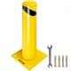 Bolardo de Seguridad Metal 61CM de Altura Bolardo de Acero Amarillo Tráfico Bolardo de Tubo de Acero para Seguridad del Tráfico