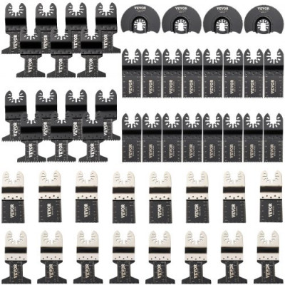 Hojas de Sierra Multiherramienta Oscilante 50 pcs Hojas de Sierra Oscilante 1-3/4", 1-3/8", 3-1/2" Cuchillas de Herramientas Oscilantes Material de HCS + Acero Inoxidable para Madera y Metal