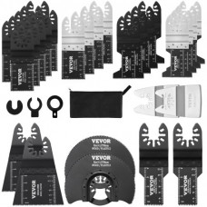 VEVOR Hojas de Sierra Oscilante 30 Piezas Universal Multifunción Liberación Rápida 8 Tipos de Hojas Herramientas Oscilantes para Madera Metal Plástico para Dewalt Milwaukee Hitachi Chicago Craftsman