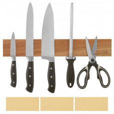 VEVOR Barra Magnética para Cuchillos 40,6 cm Portacuchillas Magnético de Madera de Acacia Montaje en Pared Soporte Multifunción para Cuchillos, Utensilios, Tijeras, Herramientas de Cocina, Restaurante