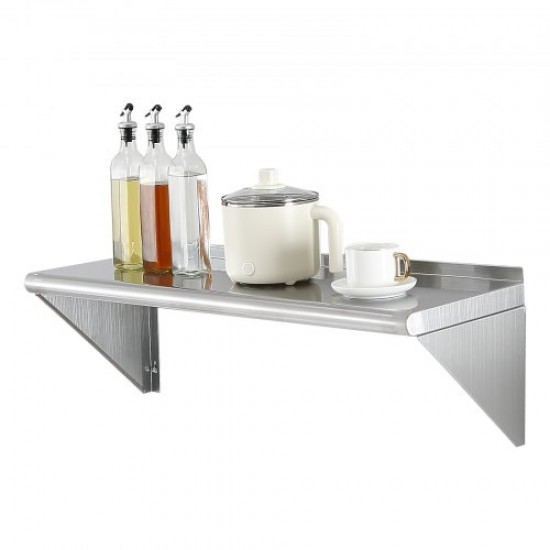 Buy Stainless Steel Wall Shelf 915x305x63mm Floating Shelf with Triangle Bracket Max Load 113kg Wall Shelf for Books Picture Frames Plants Office Bathroom Kitchen