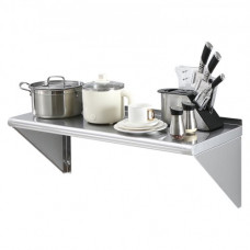 VEVOR Estante de Pared de Acero Inoxidable 915 x 356 x 63 mm Estante Flotante con Soporte Triangular Carga Máxima de 136 kg Estantería de Pared para Libros Portarretratos Plantas Oficina Baño Cocina
