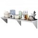 Buy Stainless Steel Wall Shelf 1524 x 356 x 63 mm Floating Shelf with Triangle Bracket Max Load 180kg Wall Shelf for Books Picture Frames Plants Office Bathroom Kitchen