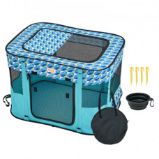 VEVOR Parque Infantil Portátil para Perros 812x609x558 mm Parque Infantil Plegable para Cachorros y Gatos Tela Oxford 600D Cremallera Impermeable para Viajes, Camping, Actividades al Aire Libre