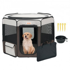VEVOR Parque Infantil Portátil para Perros 914x914x584 mm Parque Infantil Plegable para Cachorros y Gatos Cremallera de Tela Oxford Impermeable 600D para Viajes, Camping, Actividades al Aire Libre