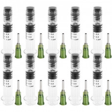 Jeringa Dosificadora con Aguja 1ml 100PCS Jeringas Luer Lock Material de Vidrio de Borosilicato Jeringa Administración de Tipo Luer, Marcas de Graduación Precisas, Limpieza Fácil y Reutilizable