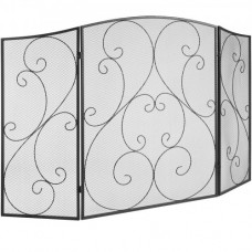 VEVOR Pantalla para Chimenea 3 Paneles Salvachispas para Chimenea de Hierro 121,9x76,7 cm Protector Chimenea Independiente, No Requiere Ensamblaje para Sala de Estar Decoración del Hogar, Negro