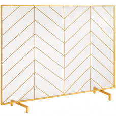 VEVOR Pantalla para Chimenea 1 Panel Salvachispas para Chimenea de Hierro 98x75,8 cm Servicio Pesado Protector contra Chispas Independiente Instalación Simple para Sala de Estar Decoración, Dorado