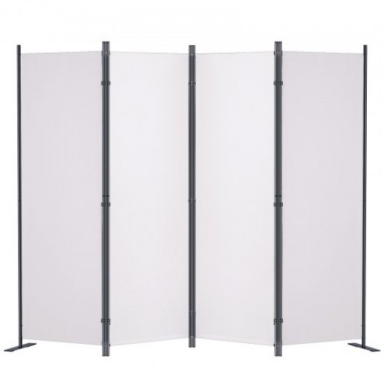 Buy 4 Panel Folding Room Divider Screen with Carbon Steel Frame and Polyester Fabric Privacy Room Divider 224x30x171 cm for Office, Bedroom, Dining Room, Study, White