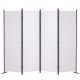 Buy 4 Panel Folding Room Divider Screen with Carbon Steel Frame and Polyester Fabric Privacy Room Divider 224x30x171 cm for Office, Bedroom, Dining Room, Study, White