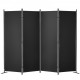 Buy 4 Panel Folding Screen Room Divider with Carbon Steel Frame and Polyester Fabric 224 x 30 x 171 cm Room Divider for Office, Bedroom, Dining Room, Study, Dark Black