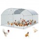 Buy Outdoor Metal Chicken Coop, 400x300x200 cm, Large Chicken Run, Waterproof Canvas, Dome Roof, Double Door, Wire Mesh, Playpen for Geese, Ducks, Rabbits, Pets, Silver