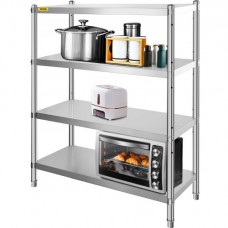 VEVOR Estantería 4 baldas de 120x48x155cm Mueble de almacenaje de acero inoxidable