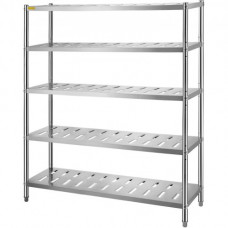 VEVOR Estantería para garaje, estantería resistente, 5 niveles, 59,1 x 17,7 x 70,9 pulgadas, acero inoxidable